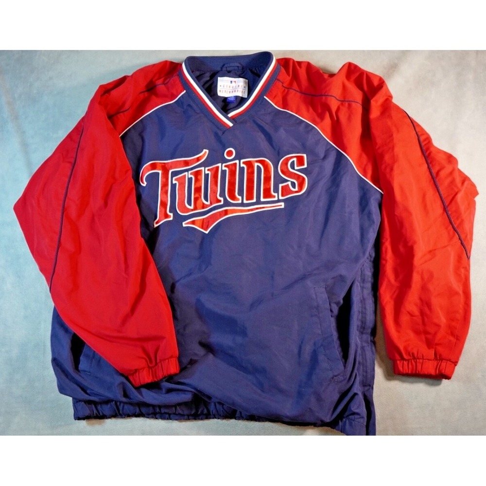 Minnesota Twins MLB Baseball Pullover Lined Windbreaker Pockets‎ Men's L Pockets